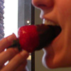 bethany eating the strawberry, picture by Lore